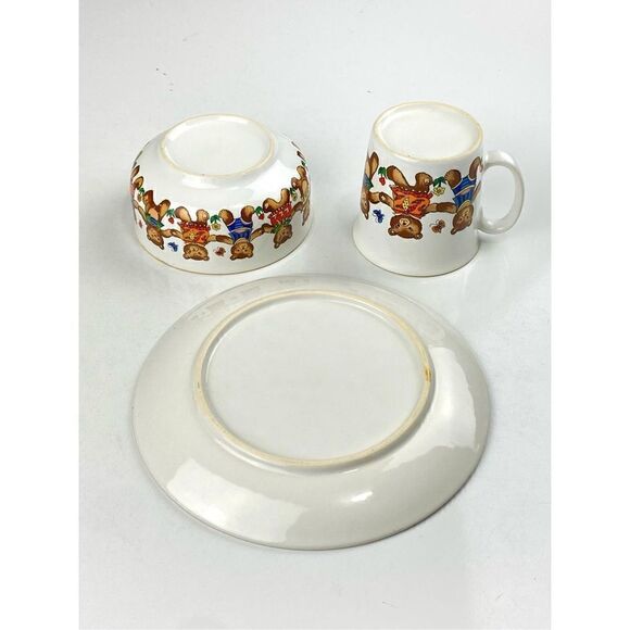 Vintage Bear Friends Action Industries Japan Child Toddler 3 Piece Dining Set DR - Picture 3 of 11